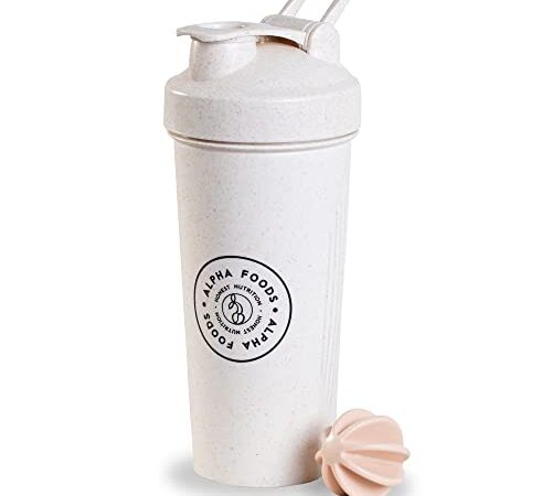 Alpha Shaker - Realizzato con materie prime vegetali rinnovabili al 100% - Funzione di miscelazione di prima qualità per frullati di proteine super cremosi - Capacità 700 ml