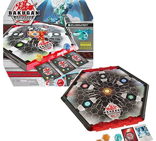 BAKUGAN 6056040 ARMORED ALLIANCE Nillious X Efreet, BAKUGAN BALL COMBAT ARENA, Bakugan Gioco da Tavolo con 1 Personaggio da Collezione e Carte - Bambino 6 Anni in Su, Modelli assortiti