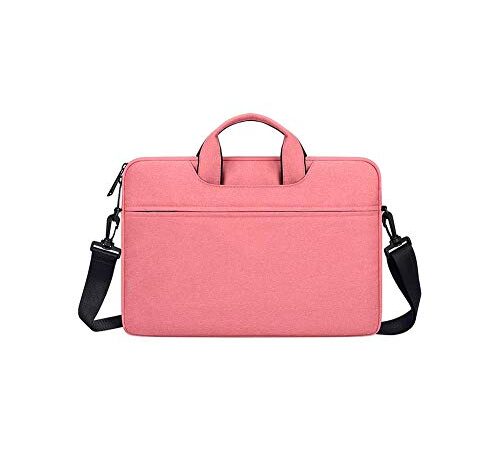 Calculatrice 1X Borsa del Portatile Serie, 1x Custodia Impermeabile Poliestere per Tablet Laptop Netbook 13.0-13.3/14.1/15.0-15.6 Pollici con Tracolla Rimovibile e Manico Nascosto Rosa