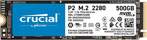 Crucial P2 Ct500P2Ssd8 Ssd Interno, 500Gb, Fino A 2400Mb/S, 3D Nand, Nero