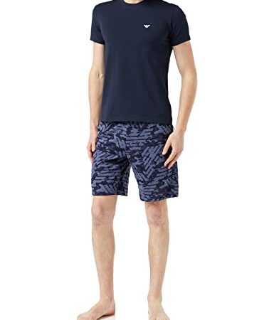 Emporio Armani Pyjamas Graphic Eagle Set Pajama, Marine Camou + Eagles, S Uomo