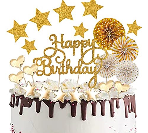 Happy Birthday Cake Topper 22 Pezzi Compleanno Torta Topper Topper Torta Decorazione Torta di Compleanno Decorazioni Torta Cupcake Topper Buon Compleanno Torta Compleanno Party Decorations