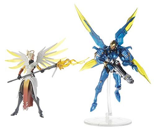 Hasbro Overwatch- Ultimates Series Pharah e Mercy Overwatch Action Figures da Collezione da 15 cm con Accessori, Ispirati al Videogioco, Multicolore, E6494ES0