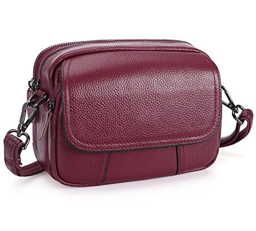 HAWEE Borsa a Tracolla Moda Borsa a Spalla Donna Portafoglio in Vera Pelle Borsa per Cellulare Piccola Borsetta Elegante Borsa per Telefono Leggera Borsa a Mano per Datazione, Festa, Vita Quotidiana