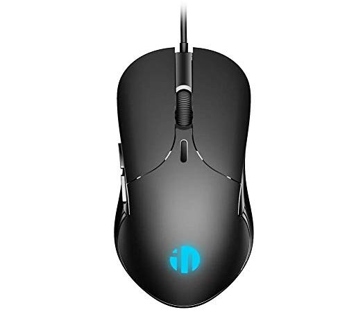 INPHIC Mouse cablato per aziende, clic Silenzioso, 4800 DPI Regolabile, clic Silenzioso, 4 retroilluminazione a LED, Mouse PC, Laptop, Lavoro e Giochi