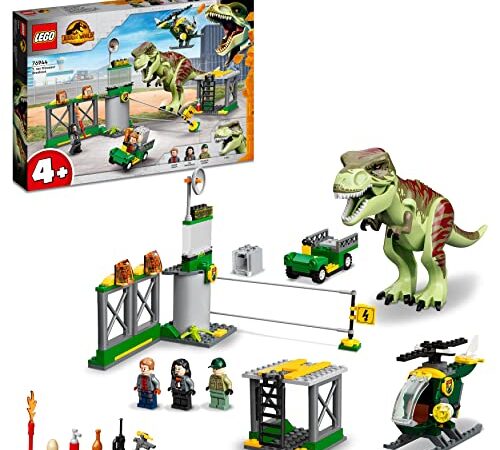LEGO 76944 Jurassic World La Fuga del T. rex, con Dinosauro Giocattolo, Elicottero e 3 Minifigure, Giochi per Bambini e Bambine dai 4 anni in su, Dino