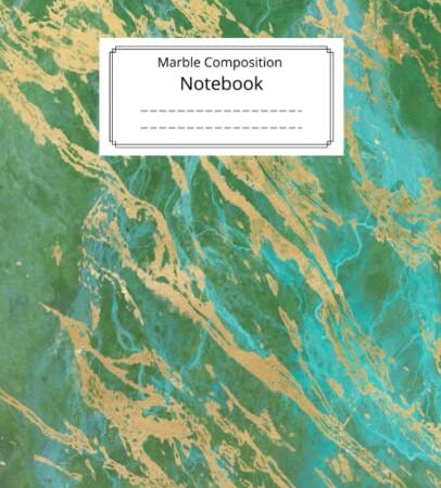 Marble Composition Notebook College Ruled: Green Journal with Clear Front, Perfect Gift for Girls. Wife, Student, Teacher, Under 10