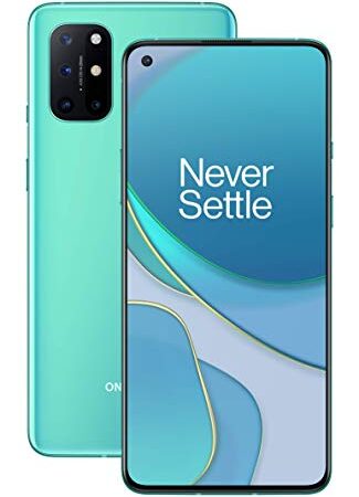 OnePlus 8T Smartphone 6.55 "120 Hz FHD + Display Fluido, 8 GB di RAM + 128 GB di Spazio di Archiviazione, Quad Camera, 65 W Warp Charge, Dual SIM, 5G, Verde (Aquamarine Green)