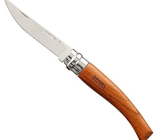 Opinel Effile Inox N. 8, Coltello Serramanico con Manico Bubinga Beige