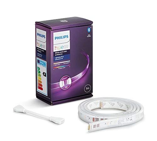 Philips Hue White&Color Ambiance Lightstrip, Striscia LED Smart da 1m, con Bluetooth (estensione per Kit base da 2m), 1600 Lumen