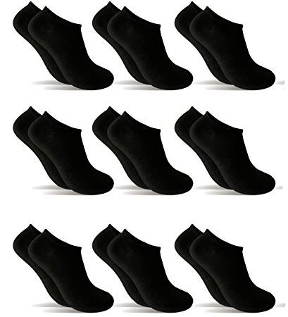 POPYS Calzini corti uomo - calzini corti donna - calzini donna - calzini uomo (40-46, Nero corti)