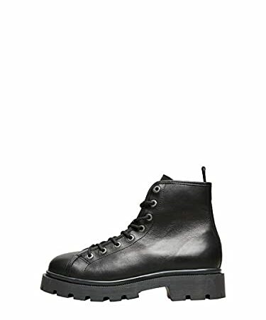 SELECTED FEMME SLFEMMA Laceup Leather Boot B, Stivali Donna, Nero, 39 EU