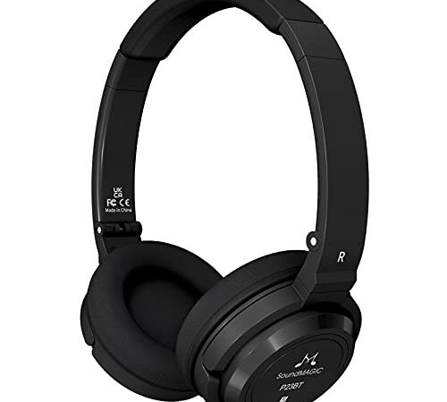 SoundMAGIC P23BT Cuffie Bluetooth Senza Fili CVC Rumore Cancellazione Microfono Auricolari on Ear Suono HiF Segnale Wireless Stabile Tempo di Riproduzione Lungo cavo Staccabile per Gioco Nero