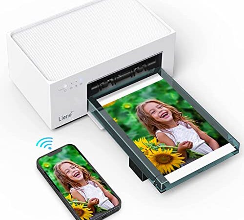 Stampante Fotografica Portatile con Batteria Ricaricabile - Liene WiFi Stampante Foto con 20 Cartes 10x15cm, 300DPI Sublimazione Termica, Stampa Fotografica Istantanea per Smartphone iPhone/Android