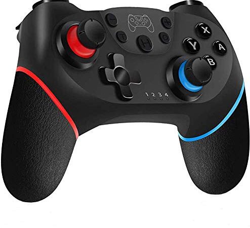 YUES Controller Wireless per Nintendo Switch PRO/Lite, Gamepad con Doppio Ammortizzatore/Motore di Vibrazione/Motore a 6 Assi Giroscopio/Turbo Regolabile/Joystick a Distanza, Nero