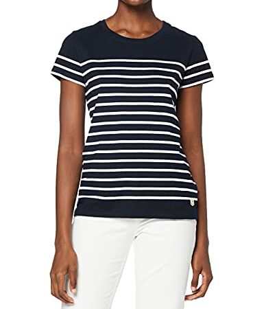 Armor Lux Marinière TEL Héritage Femme T-Shirt, Multicolore (Bi8 Rich Navy/Blanc Bi8), 42 (Taglia Produttore: 1) Donna