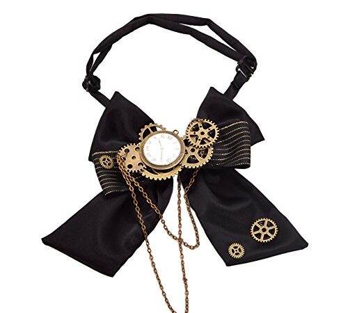 BLESSUME Steampunk Papillon, Nero, Taglia unica (Nero 1)