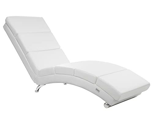 CASARIA Chaise Longue London 186x55cm Sedia a Sdraio Relax Poltrona Lunga Ergonomica Design Moderno