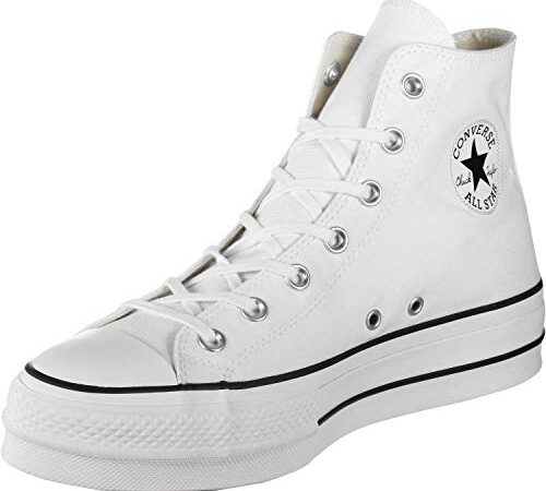 Converse Chucks Plateau Bianco 560846C Chuck Taylor all Star Lift - Hi Bianco Nero Bianco, Taglia:36.5