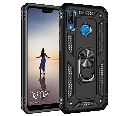 Cover per Huawei P20 Lite Cover per,Struttura a Doppio Strato anticadutae. Military Grade Shockproof Phone Coque with Ring. TPU Frame Cover per Huawei P20 Lite Coque Blue