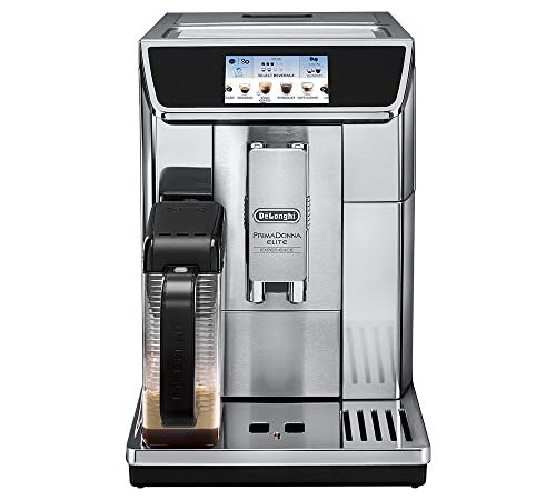 DELONGHI ECAM 650.75 ECAM650.85.MS-Macchina da caffè Primadonna Elite Experience, 1450 W, 1 Cups, 0 Decibel, Acciaio Inossidabile, Argento