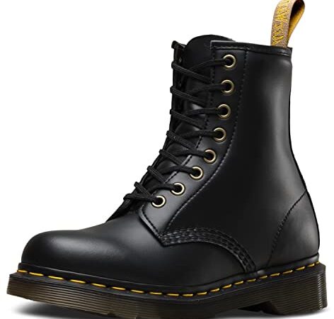 Dr. Martens Vegan 1460 Black Felix Rub Off, Stivali Unisex Adulto, Nero (Black), 38