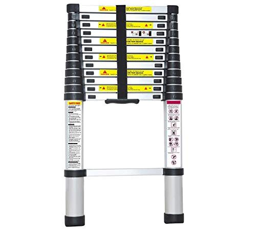 ESTEAR Echelle Telescopique, Échelle Pliable - Portable En Alliage D'aluminium Épaississement Semi-isolant Domestique