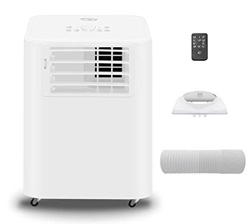 Famgizmo Condizionatore portatile 3 in 1 a LED, climatizzatore Cool Climatizzatore, Deumidificatore, Aria, Ventilatore - 3 livelli di ventilazione - Timer 24 ore - EEK: A R290 - Telecomando, 9000 BTU