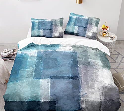 housse de couette 240 x 260 Des rayures colorées 3D Imprimé De Dessin Parure De Lit Microfibreavec Fermeture Éclair Housse Couette Imprimé avec 2 Taies d'oreiller