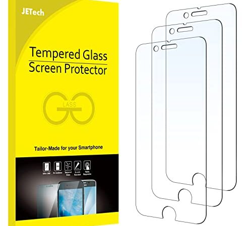 JETech Pellicola Protettiva Compatibile con iPhone SE 3/2 (modello 2022/2020), iPhone 8/7/6s/6, in Vetro Temperato, Pacco da 3