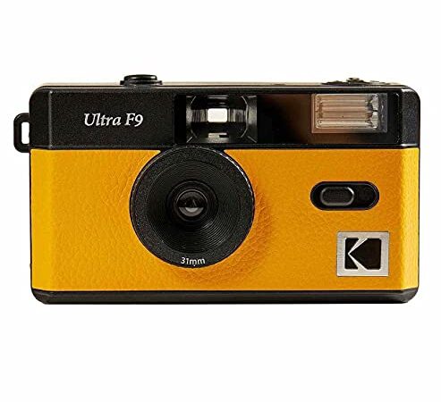 Kodak Ultra F9 35mm Film Camera Camera Camera - Stile Retrò Senza Messa a Fuoco, Riutilizzabile, Built in Flash, Facile da usare (Giallo Kodak)