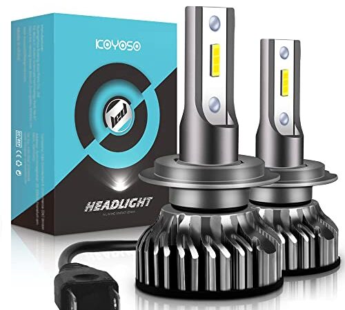 Lampadine H7 LED 10000LM, Kit Lampada Sostituzione per Alogena Lampade e Xenon Luci, Fari Abbaglianti o Anabbaglianti per Auto, 12V-24V, 6000K Bianco