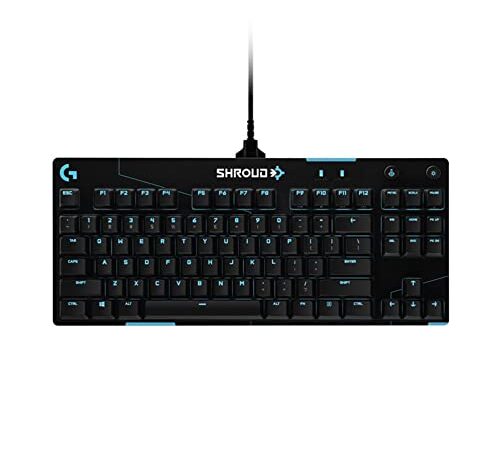 Logitech G PRO TKL SHROUD Edition Tastiera Gaming Meccanica, GX Red Lienear Switch, LIGHTSYNC RGB, Design Portatile Tenkeyless, Pensato per Esport, Micro cavo USB Rimovibile, QWERTY US Layout - Nero