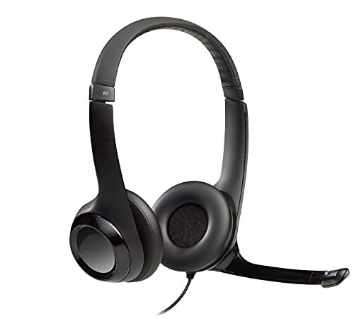 Logitech H390 Cuffie Cablate, Cuffia Stereo con Microfono Regolabile con Cancellazione del ‎‎Rumore, USB, Controlli sul Cavo, PC/Mac/Laptop/Chromebook - Nero