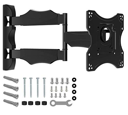 NANOOK Supporto da parete girevole per TV da 19-43 pollici | Inclinabile | Supporto da parete per televisori LCD, LED, QLED e OLED | Compatibilità universale | VESA da 100x100 a 200x200 | Nero