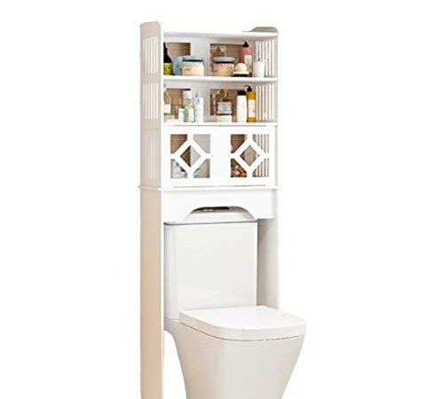 NBVNBV Toilettes WC Rangement étagère, Meuble de rangement Toilette, Mensola da bagno da toeletta/lavatrice, mobile da bagno, portaoggetti bianco, 48 x 23 x 150 cm