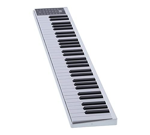 Piano numérique intelligent, 61 Clé Clavier Midi 128 tonalités intégrées Bluetooth Clavier de piano Enregistrement Vibrato Fonction métronome Piano à clavier portable pour les enfants