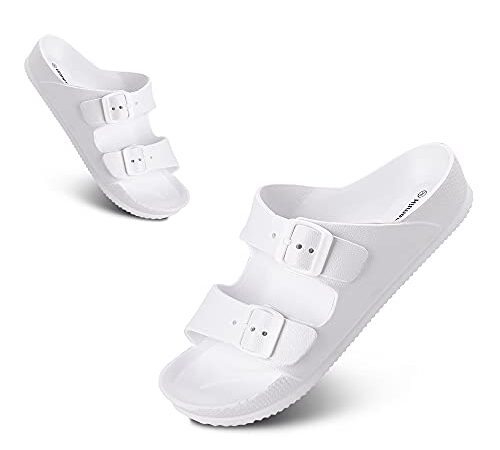 Sandali Donna Antiscivolo Casuale Estate Ciabatte Donna Comode Confortevole Sandali Plastica Adulto Spiaggia Piscina Bianco Taglia 40