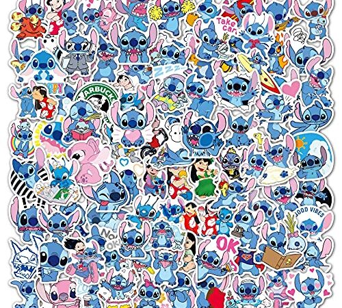 Stitch Cool Stickers Pack 100 PCS | Adesivi per adulti, auto, laptop, bottiglie d'acqua, adesivi per adolescenti simpatici adesivi in vinile