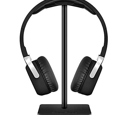 Supporto per Cuffie, New Bee Supporto per Cuffie Universale per Cuffie Over Sennheiser, Sony, Audio-Technica, Bose, Shure, AKG, Cuffie e Cuffie per display, Alluminio + TPU + ABS, Nero