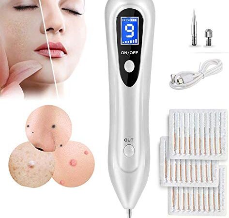 Verruche Rimozione, Rimuove Tatuaggi, Nevi, Lentiggine, Spot Pigmentazione, Verruche con LCD Display 9 Livellos Elettrico Mole Remover Pen per su Viso, Mano, Gamba E Fronte