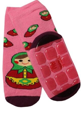 Weri Spezials Unisexe Bebes ABS Eponge Matriochka Pantoufle Chaussons Chaussettes Antiderapants 12-24 Mois (19-22) Rose Fonce