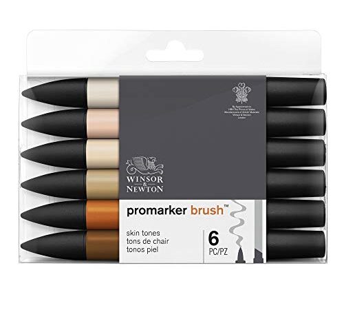 Winsor & Newton ProMarker Brush - 6 Pennarelli Toni Tinta Carne