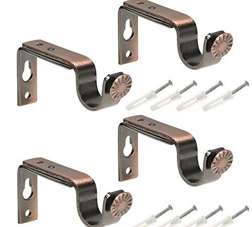 Yakamoz 4pcs supporta de Tringle à Rideau en Métal