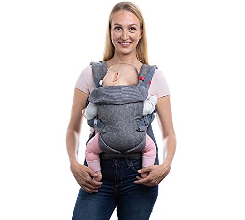 You+Me - Portabebè convertibile 4 in 1, con rete mesh 3D Cool Air, colore: grigio erica, da indossare con un bebè fino a 3,6 kg e bambini fino a 14,5 kg