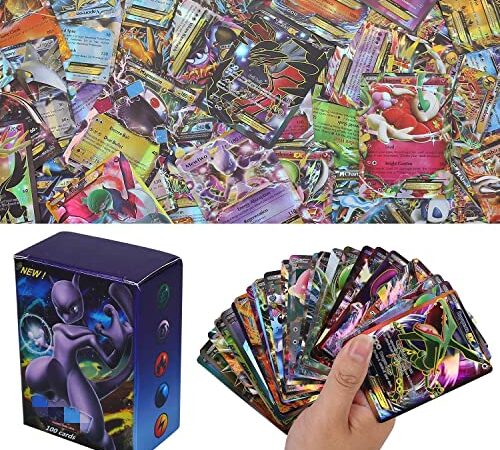 100 pezzi di carte Pokemon, carte collezionabili Pokemon, carte GX serie XY carte EX MEGA (60EX +20GX +20Mega)
