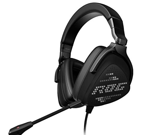 ASUS ROG Delta S Animate Cuffia Gaming USB-C, AniMe Matrix Display, Microfono Cancellazione Rumore, MQA, 4 DAC ESS 9281, Design Leggero, Per PC|Mac|PS4/PS5|Nintendo Switch|Dispositivi Mobile, Nero