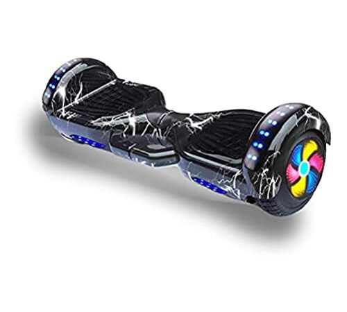 BEEPER - Hoverboard Elettrico 6,5 '' Batteria agli ioni di Litio da 4,4 Ah Motore 2x350W RC3 (RC3-TB Nero fulmini)