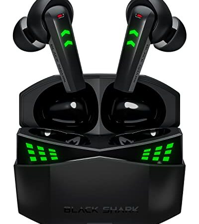 Black Shark Cuffie Bluetooth con Latenza Ultra-bassa di 0,035s, Doppio Microfono con Cancellazione del Rumore Ambientale, Bluetooth 5.2, Impermeabile IPX5, Tempo di Ascolto 26 ore, Auricolari Gaming