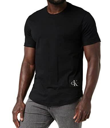 Calvin Klein Badge Turn Up Sleeve Camicia, CK Black, M Uomo